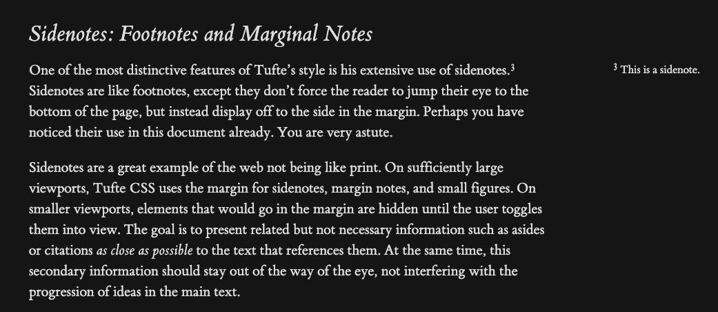 tufte.css 的美丽旁注样式
